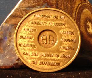 Alcoholics Anonymous 18 Year Vintage Aa Back Medallion Coin Token photo