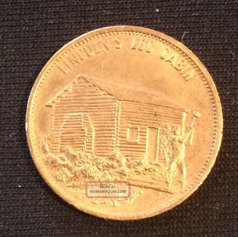 Abraham Lincoln Log Cabin Abe Coin Medal Medalet