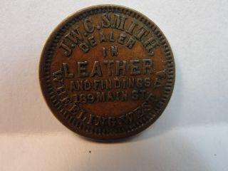 1863 Wheeling Wv Civil War Merchant Token Jw Smith Dealer In Leather & Findings photo