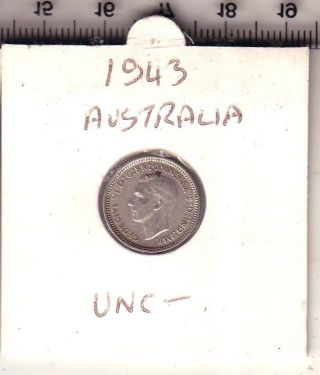 1943 Australia George Vi Silver Threepence photo