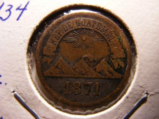 Guatemala 1 Centavo,  1871,  Scarce Little Coin photo