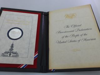 The Official Bicentennial Day Commemorative Medal Sterling Silver Franklin photo