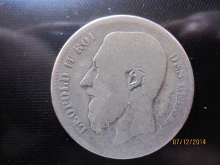 2 Francs 1866 Des Belges Silver photo