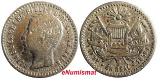 Guatemala Silver 1859 R 1 Real Scarce Km 132 photo