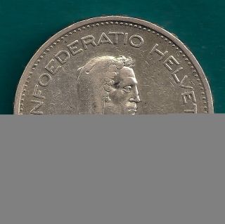 Switzerland 5 Francs 1933 - B William Tell.  8350 Silver Net.  4027 Oz.  Asw photo