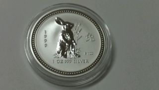 1999 1 Oz Silver Lunar Year Of The Rabbit (series I) photo