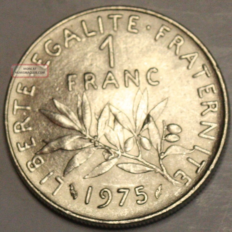 France 1 Franc 1975 Olive Tree Branch Coin