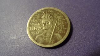 Brazil 1932,  One Hundred Reis.  Commemorative Cool Vintage Coin. photo