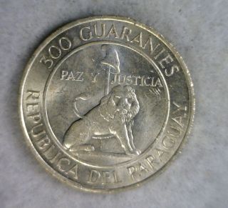 Paraguay 300 Guaranies 1968 - 1973 Bu Silver Coin (stock 1542) photo