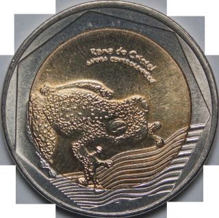 Colombia 500 Pesos Bi Metallic World Coin Crystal Frog Waves 2012 photo