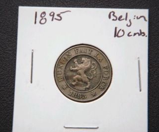 Belgium 1895 10 Cents Key Date Coin photo
