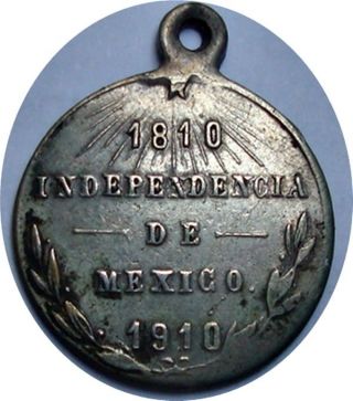 1810 - 1910 Silver Medal Independencia De Mexico - Rare photo