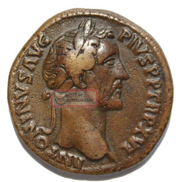 Antoninus Pius Ad 138 - 161 Roman Brass Sestertius