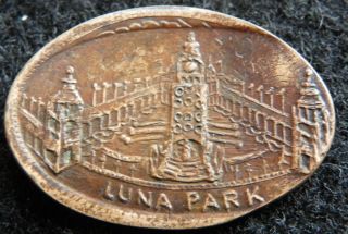 1904 Luna Park Elongated Penny Coney Island York photo