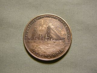 U.  S.  S Olympia Ship Token From Actual Ship Parts - 1898 Spanish American War photo