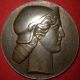 Rare Art Deco Br.  Medal By Ridet,  1932: Minerva Exonumia photo 3