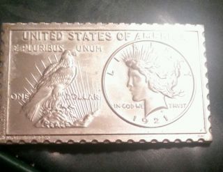 Numistamp One Dollar 1921 Standing Eagle Liberty Head Mort Reed photo