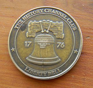 The History Channel Club 1776 Liberty Bell 34mm Bronze? Token Coin Medallion photo