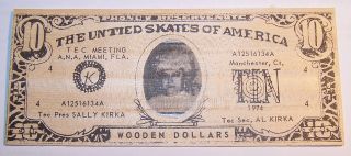 Sally Kirka Image On 10 Wooden Dollars / Tec Meeting Ana / Miami,  Fl - 1974 photo