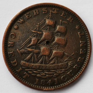 1841/1837 Hard Times Token Webster Credit Current / Van Buren Metallic Currency photo