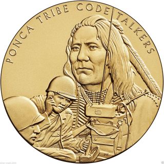 Ponca Tribe Code Talkers Wwi & Wwii Bronze Medal 1.  5 Inch photo