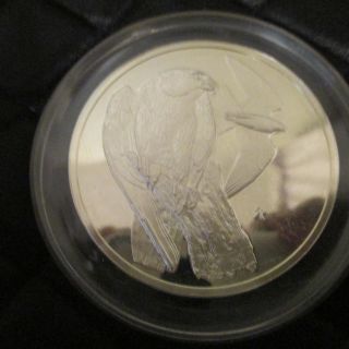 1971 Peregrine Falcon Bird 2,  Ounce Sterling Silver Medal Roberts photo