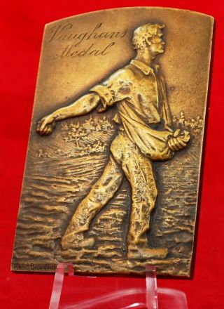 French Art Nouveau Bronze Medal / Mini Plaque By Rene Baudichon 
