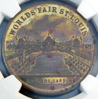 1904 St Louis World ' S Fair Token - Ms62 Ngc - Hk315 Cascade Gardens Medal,  Expo photo