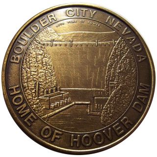 1976 Boulder City Nevada Medal,  Hoover Dam,  United States Bicentennial Token Unc photo