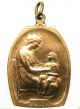 The Lady & World War I Orphan - Antique Art Nouveau Medal Pendant By P.  Theunis Exonumia photo 1