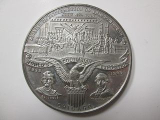 1893 World ' S Columbian Exposition Chicago Large Medal photo