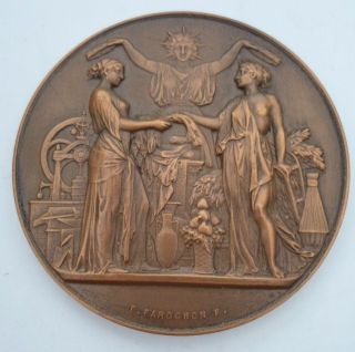 Industry & Agriculture / French Marianne Art Bronze Medal photo
