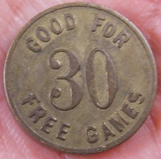 Thick Vintage Blue Bird Good For 30 Games Token Awarded For Skill photo