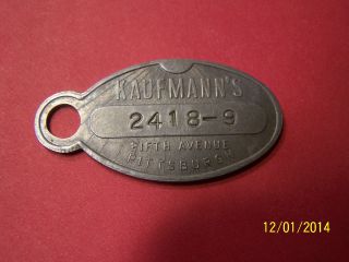 Kaufmann ' S,  Pittsburgh,  Pa Shopping & Identification Tag 2418 - 9 photo