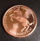 Silver Shield 1oz.  999 Fine Pure Copper Coin Year Of The Horse Golden State Exonumia photo 4