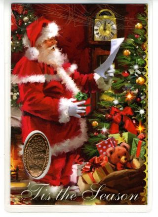 Christmas Laminated Card With Elongated Coin photo