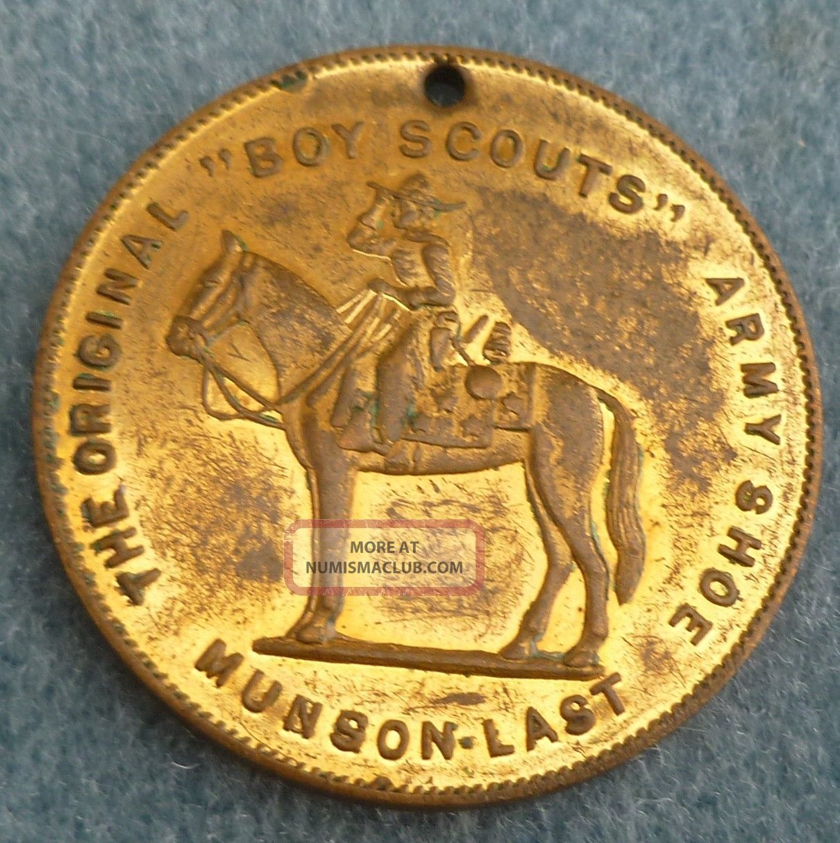 Boy Scouts Army Shoe Munson Last Excelsior Antique Good Luck Token Exonumia photo