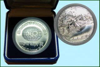 1988 World Expo,  Brisbane,  Silver And Copper Medallions photo