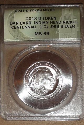 1913 - 2013 Buffalo Nickel Centennial 1 Oz.  999 Fine Silver Round By Daniel Carr photo