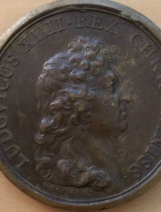 Bronze Medal,  Paris (france),  1643 - 1715,  Ludovicus Xiiii.  Rex Christianissimus photo