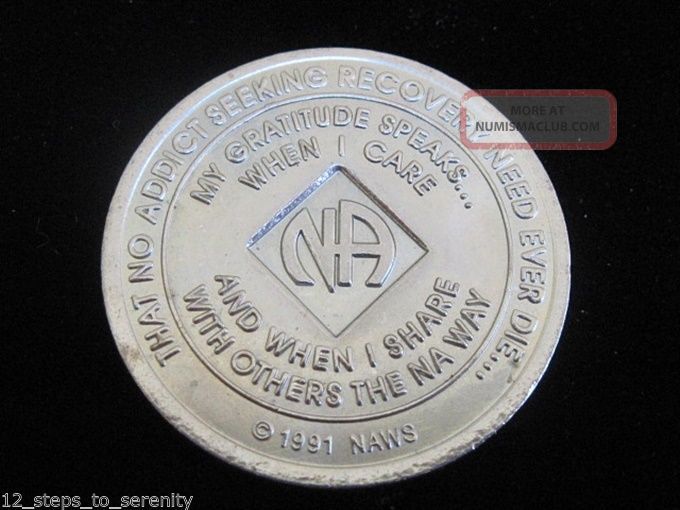 10 Years Numerical Narcotics Anonymous Anniversary Medallion Na Silver ...