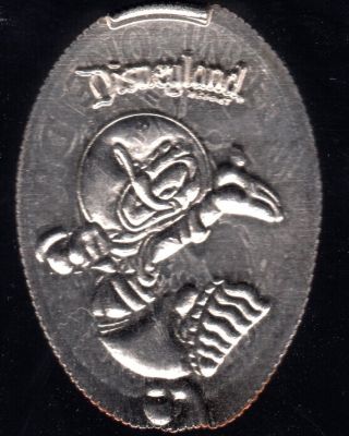 Elongated Cent On Dime Disneyland Donald Duck Astronaut,  Made In Disneyland photo