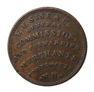 1837 E.  F.  Sise Coal Dealer Importers Hampshire Hard Times Token Ht - 195 photo