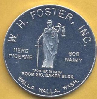 Tc - 31990 W.  H.  Foster,  Inc. ,  Walla Walla,  Washington 50 Cent Trade Token.  Unc. photo