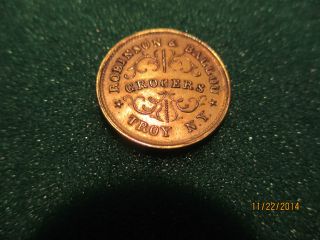 Extremely Civil War Token - 1863 - Brass - Troy Ny890e - 1b 0 - 1,  R - 1 photo