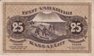 1919 Estonia Banknote,  25 Marka,  Pick 49 photo