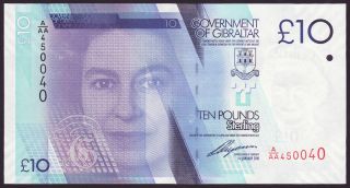 Gibraltar - 10 Pounds,  2010 - First Serie A/aa - Unc photo