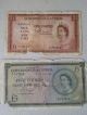 Cyprus 1955 £5 & £1 Queen Elizabeth Ii,  Rare,  Zypern,  Greece,  Chypre,  Chipre,  Cipro Europe photo 1