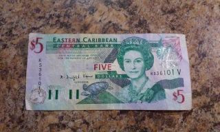 $5 Eastern Caribbean Central Bank Bill // photo