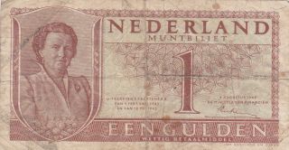 Netherlands: 1 Gulden Banknote,  8 - 8 - 1949,  P - 79 photo